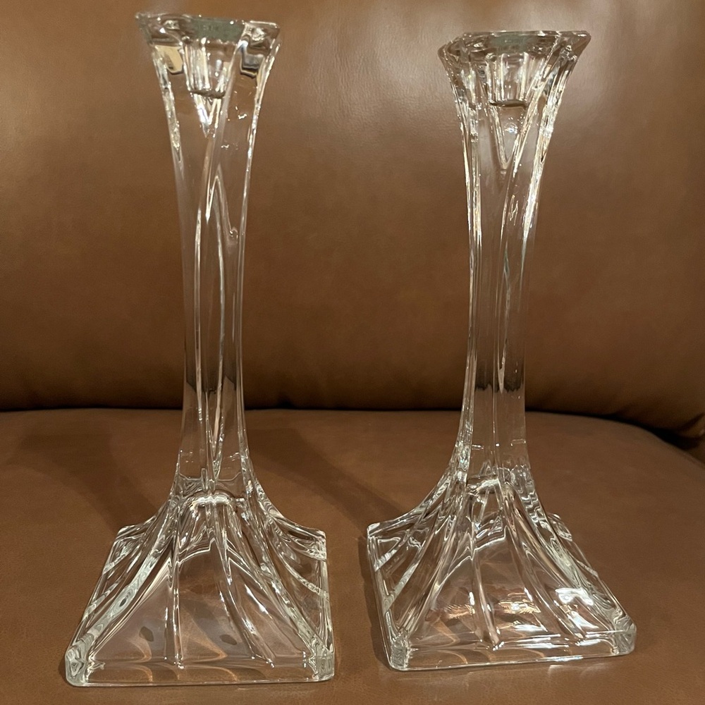 St. George Toscany Classic Lead Crystal Candlestick Holders